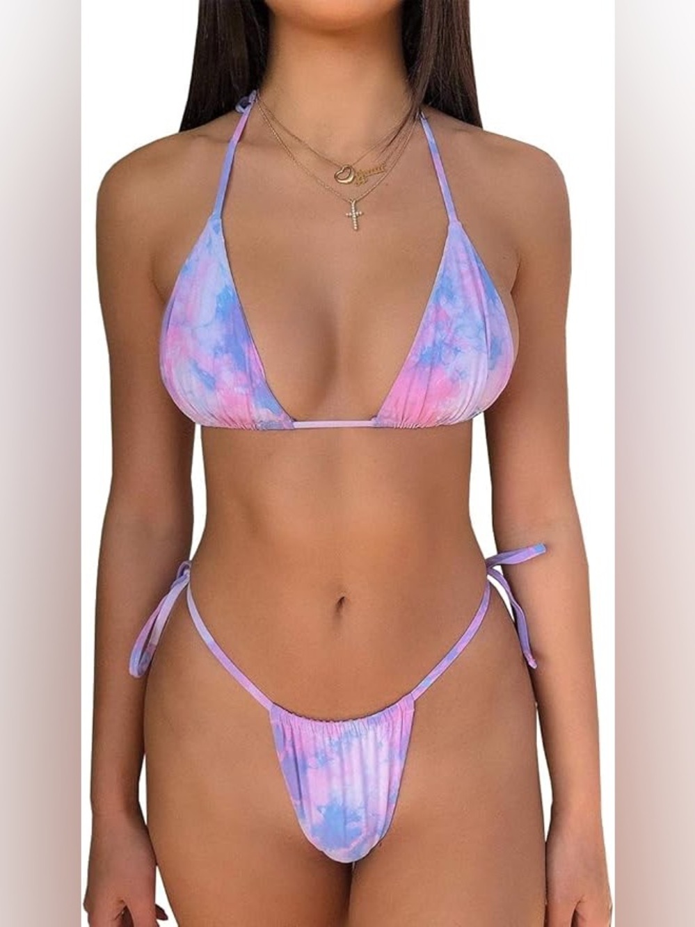 Two Piece Triangle Bikini Set Tie Die